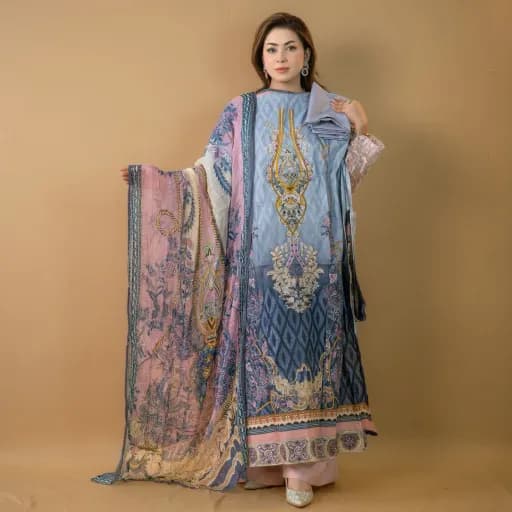 Unstitch Stitch Embroidered & Printed Salwar Kameez Suit C-11705 
