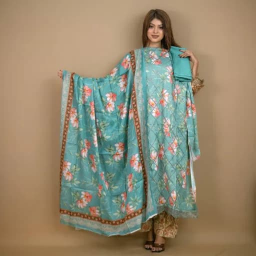 Pastel Unstitch Embroidered Printed Cotton Salwar Kameez C-11900 